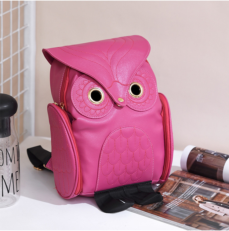 Fashion Gold Color Owl Shape Decorated Backpack,Backpack