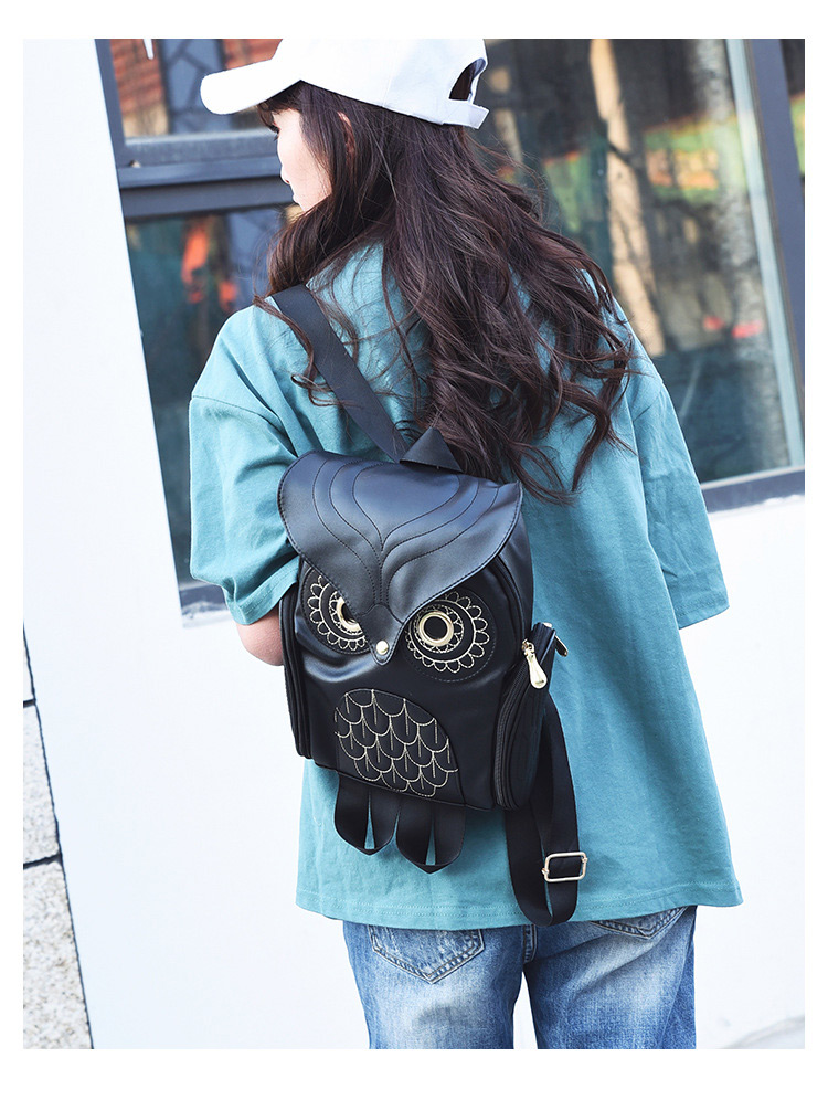 Fashion Blue Owl Shape Decorated Backpack,Backpack