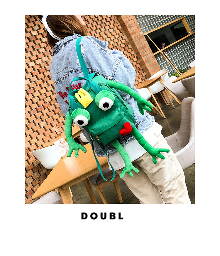 Fashion Green Frog Shape Decorated Backpack(l),Backpack
