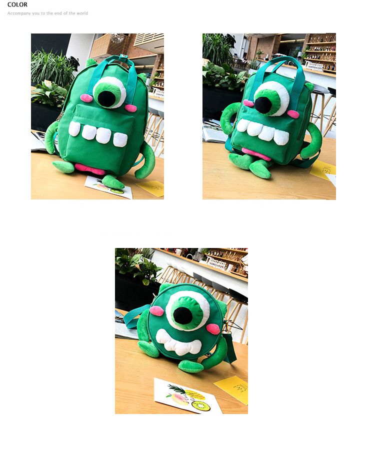 Fashion Green Cartoon Shape Decorated Backpack(s),Shoulder bags