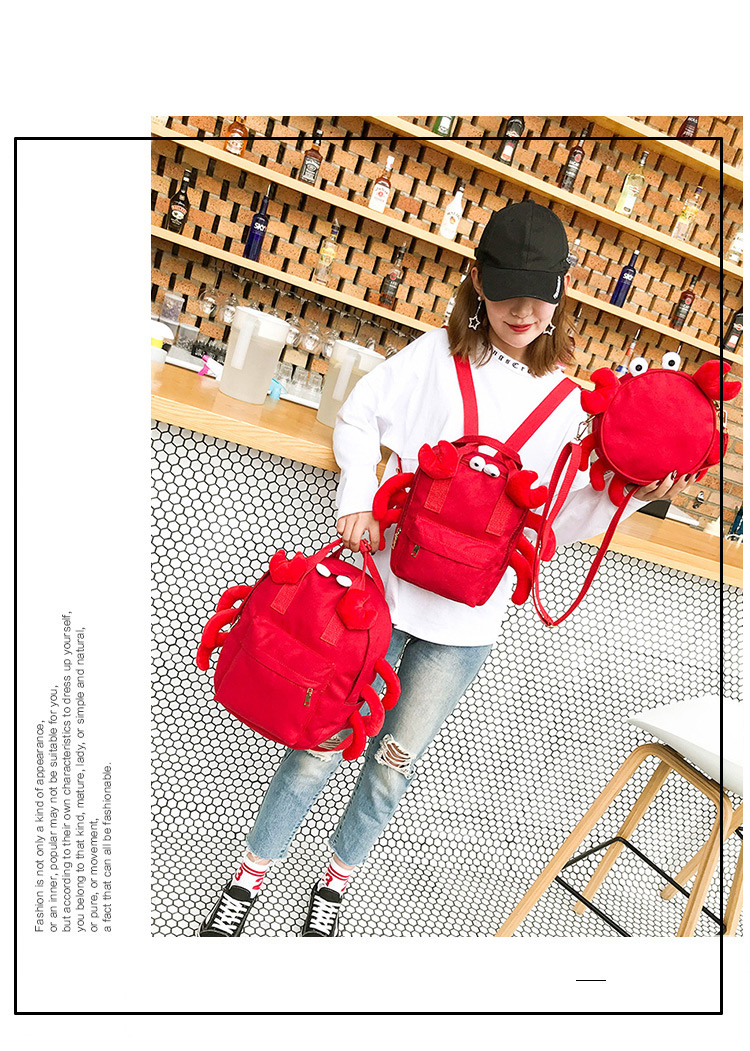 Fashion Red Crab Shape Decorated Backpack(s),Shoulder bags