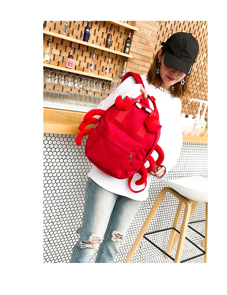 Fashion Red Crab Shape Decorated Backpack(m),Backpack