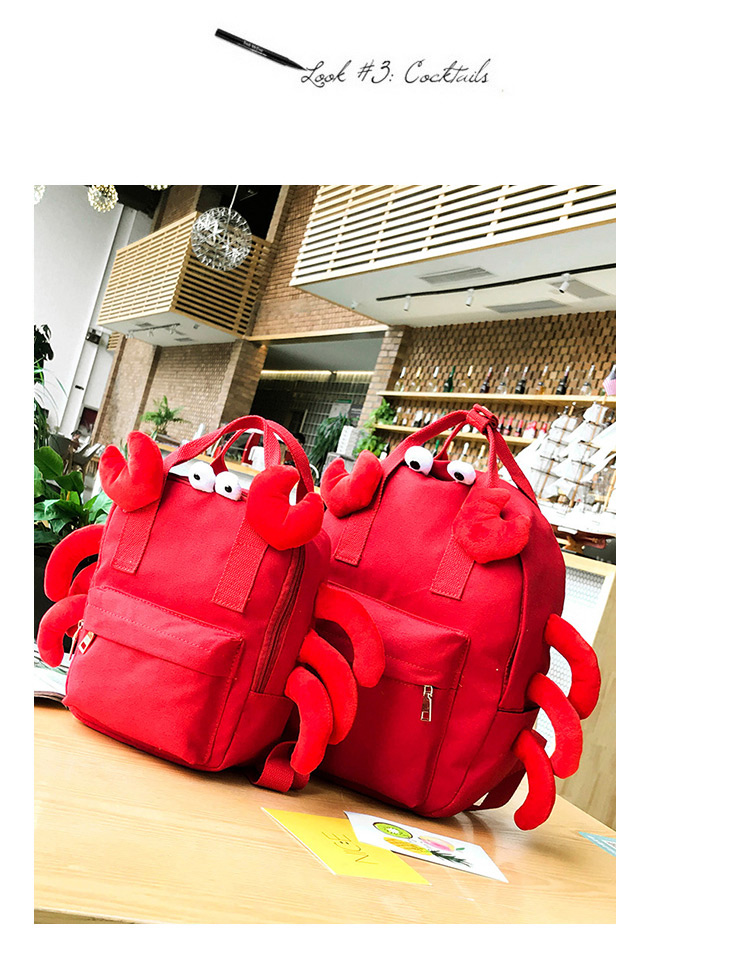 Fashion Red Crab Shape Decorated Backpack(l),Backpack