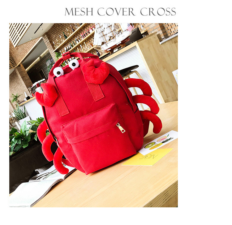 Fashion Red Crab Shape Decorated Backpack(m),Backpack