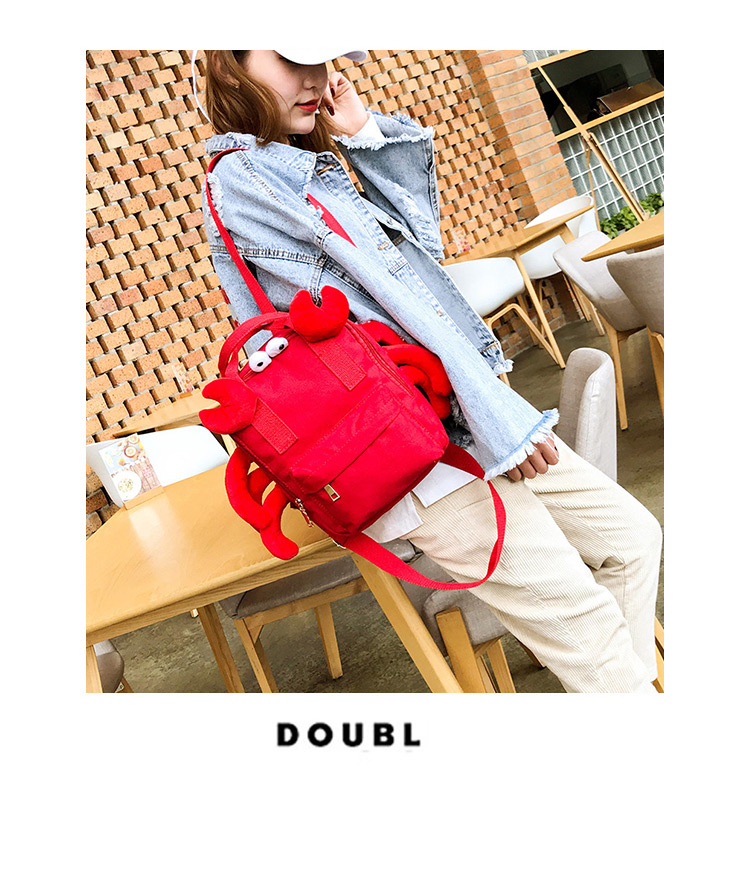 Fashion Red Crab Shape Decorated Backpack(l),Backpack