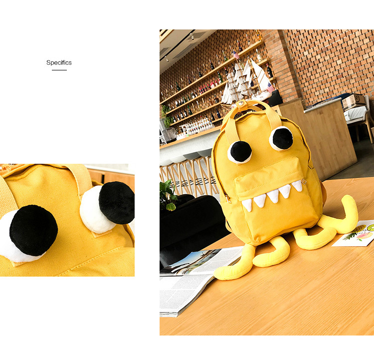 Fashion Yellow Octopus Shape Decorated Backpack(l),Backpack