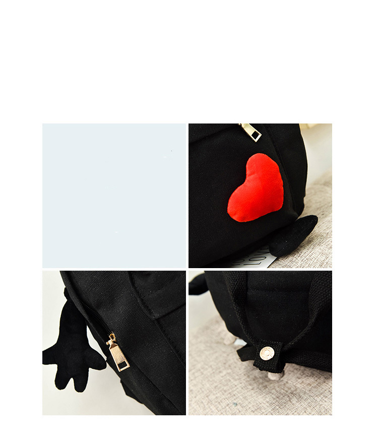 Fashion Black Cartoon Shape Decorated Backpack(l),Backpack