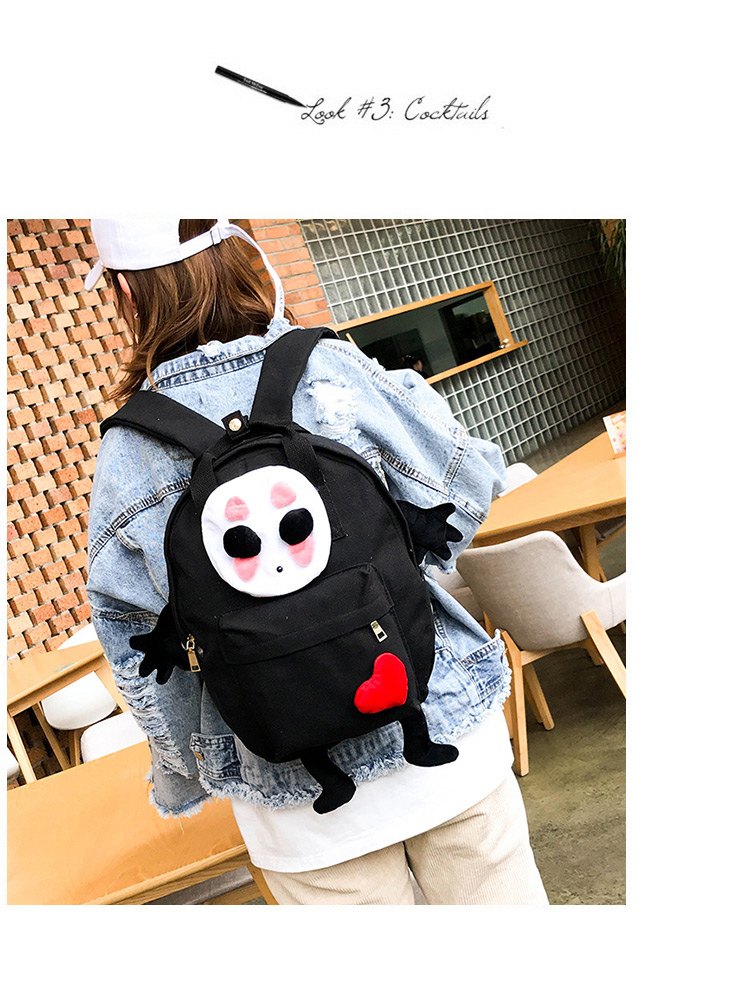 Fashion Black Cartoon Shape Decorated Backpack(l),Backpack