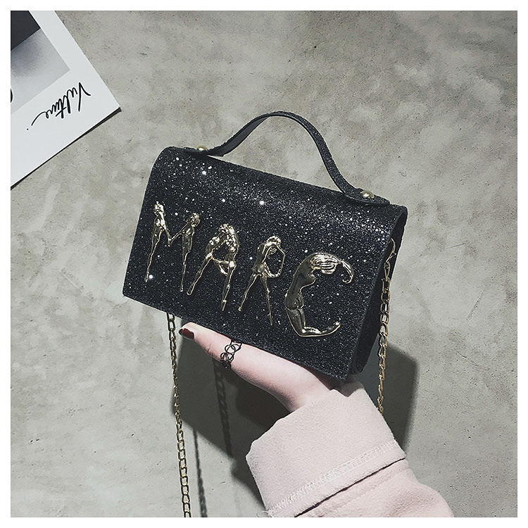 Fashion Black Paillette Shape Decorated Bag,Shoulder bags