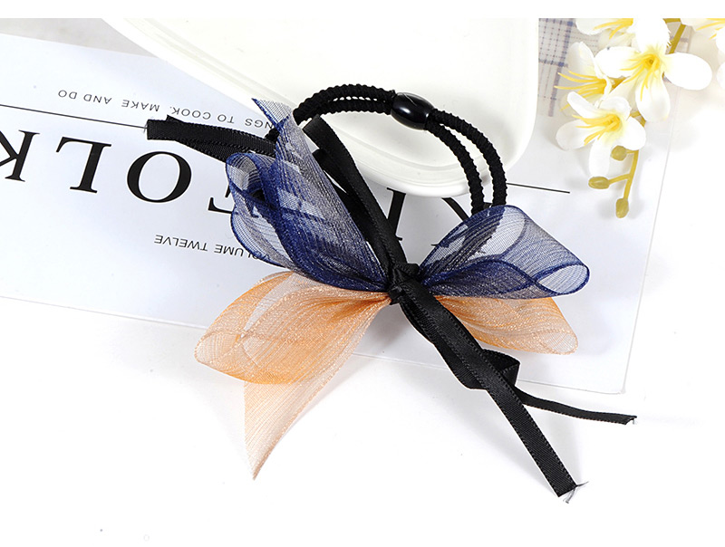 Fashion Pink+black Bowknot Decorated Double Layer Hair Band,Hair Ring