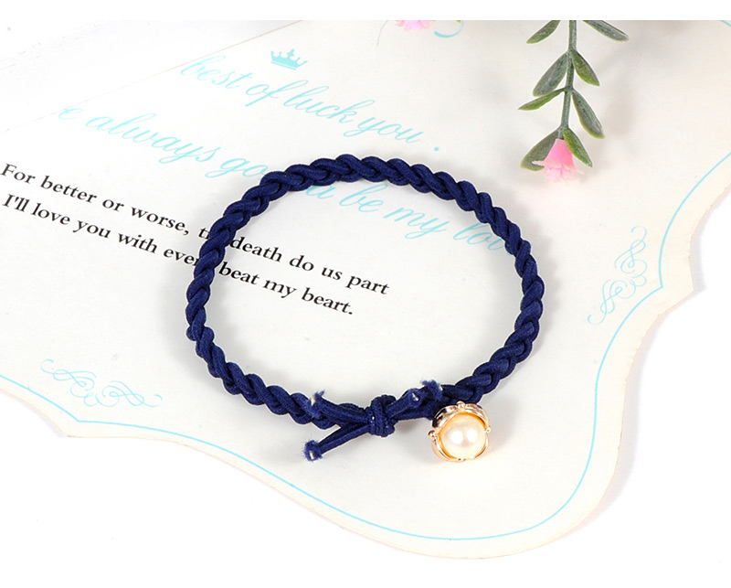 Fashion Navy Pearls Decorated Simple Hair Band,Hair Ring