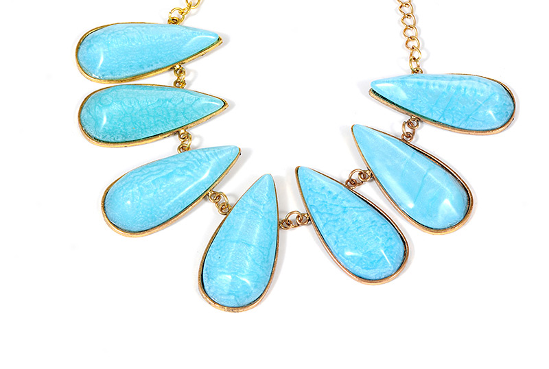 Fashion Blue Waterdrop Shape Decorated Necklace,Bib Necklaces