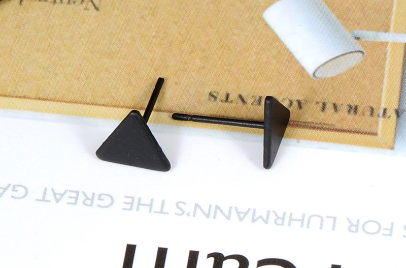 Fashion Black Triangle Shape Decorated Earrings,Stud Earrings