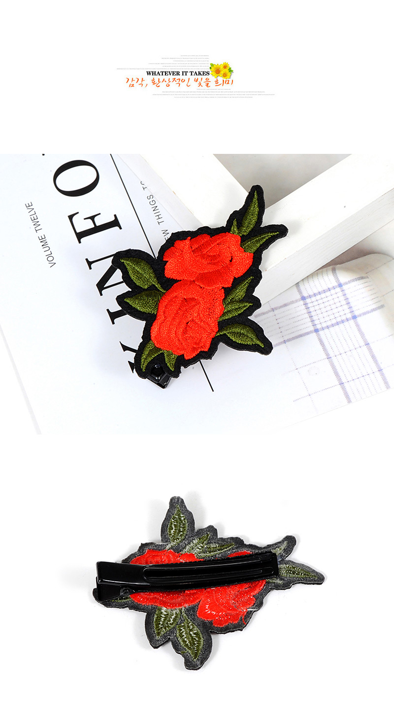 Fashion Red Flower Shape Decorated Hair Clip,Hairpins