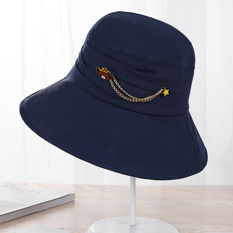 Fashion Navy Pure Color Decorated Hat,Sun Hats