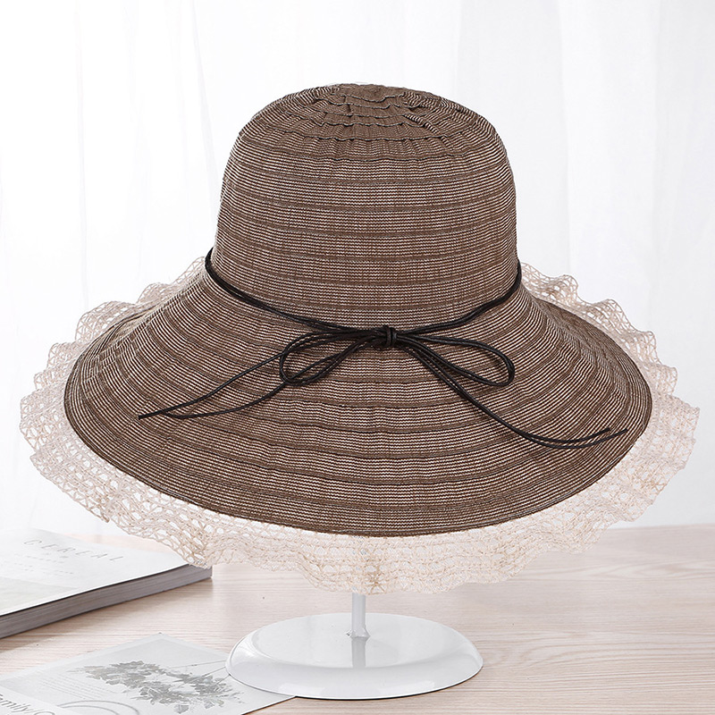 Fashion Brown Strip Shape Decorated Hat,Sun Hats