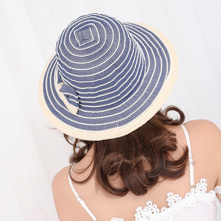Fashion Navy Bowknot Shape Decorated Hat,Sun Hats