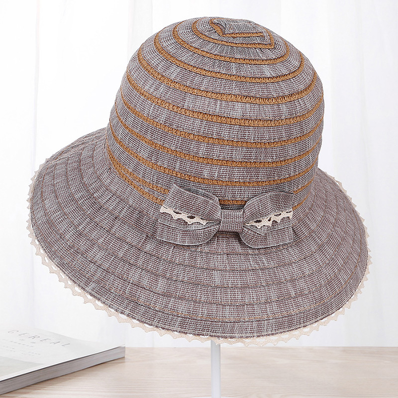 Fashion Khaki Strip Shape Decorated Hat,Sun Hats