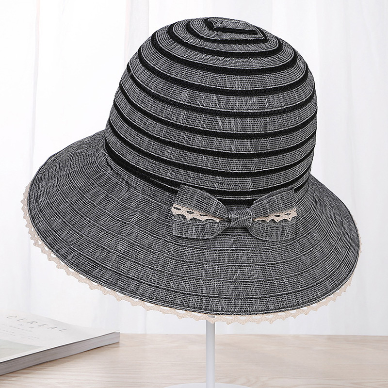Fashion Gray Strip Shape Decorated Hat,Sun Hats