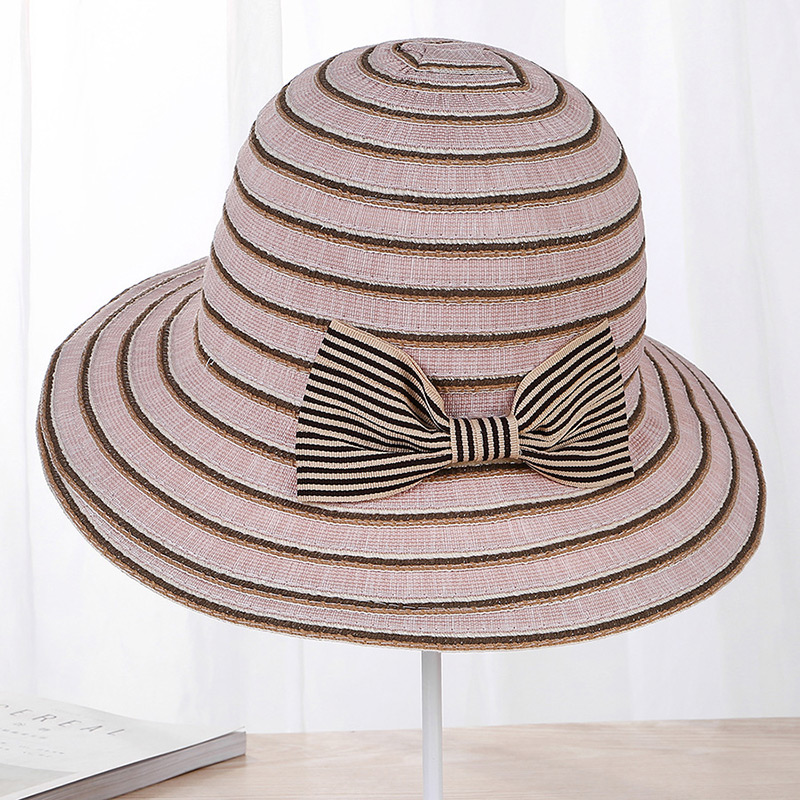 Fashion Pink Strip Shape Decorated Hat,Sun Hats