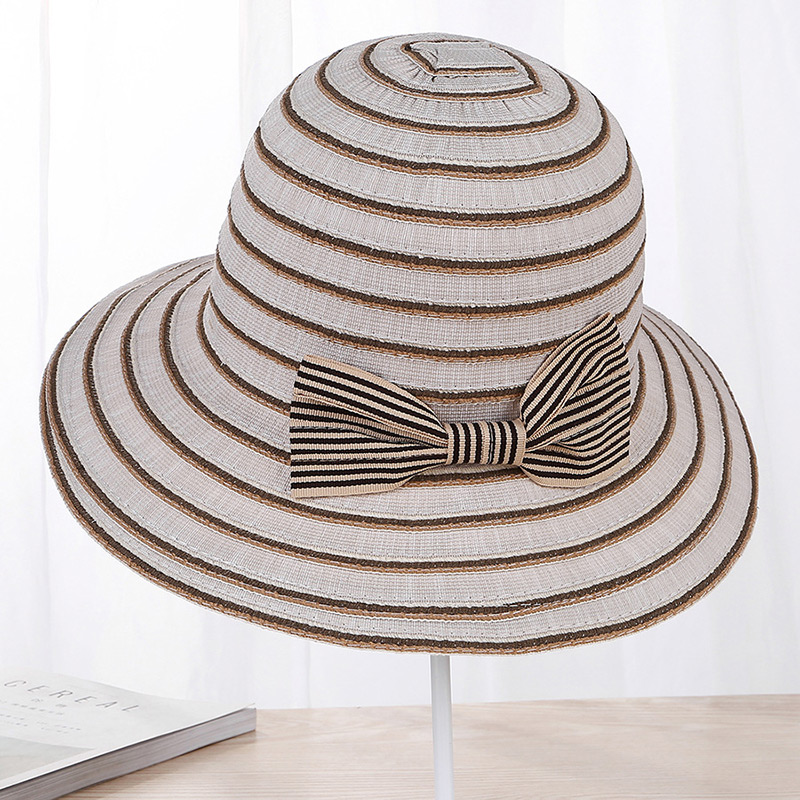 Fashion Beige Strip Shape Decorated Hat,Sun Hats