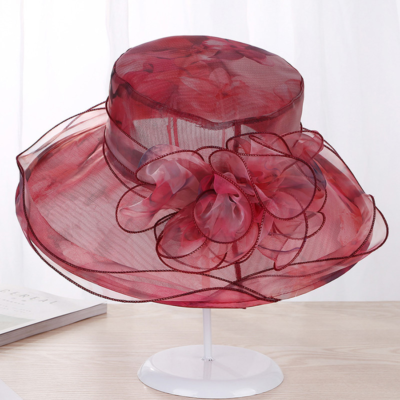 Fashion Pink Flower Shape Decorated Hat,Sun Hats