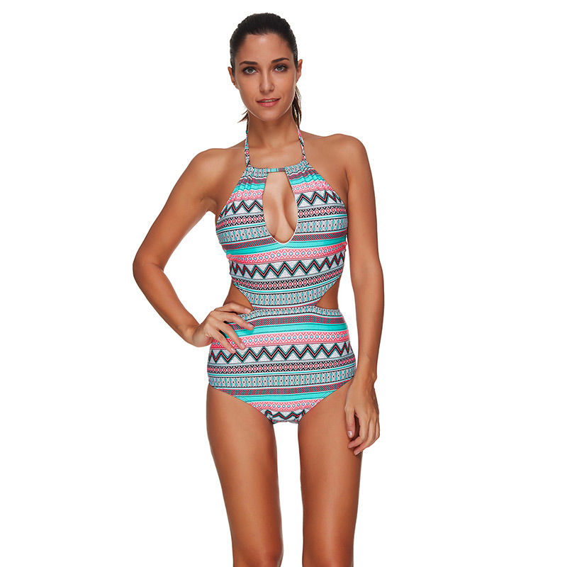 Sexy Blue Stripe Pattern Decorated Hollow Out Swimwear,Bikini Sets