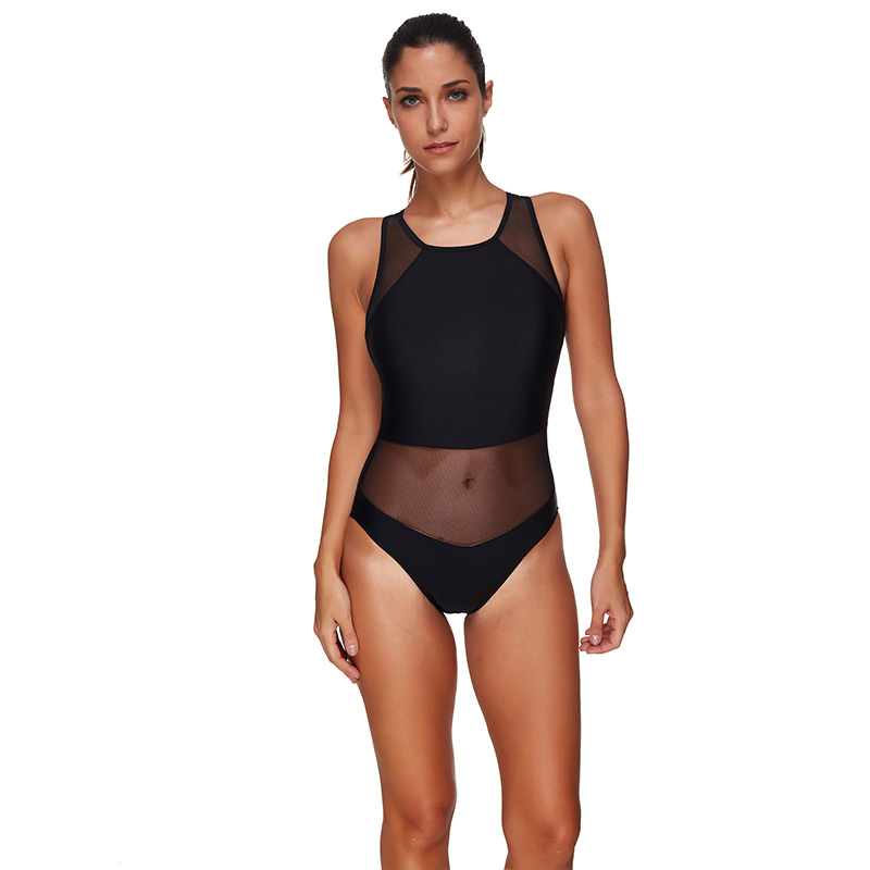 Sexy Black Pure Color Design Simple Swimwear,One Pieces