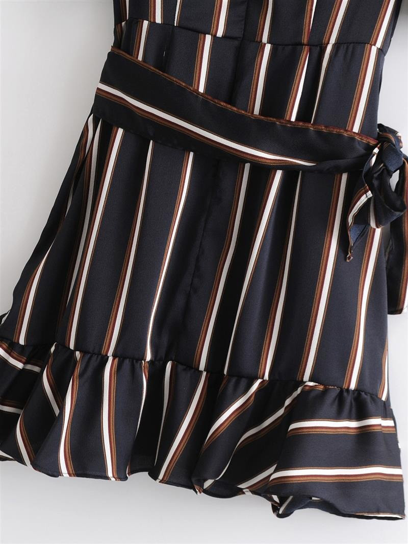Fashion Navy Stripe Pattern Decorated Skirt,Long Dress