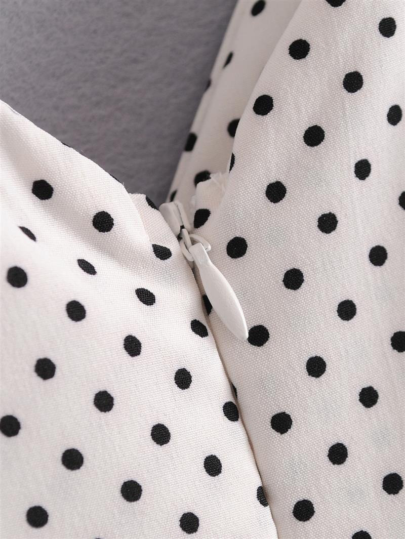Fashion White Dots Shape Pattern Design Suspender Skirt,Long Dress
