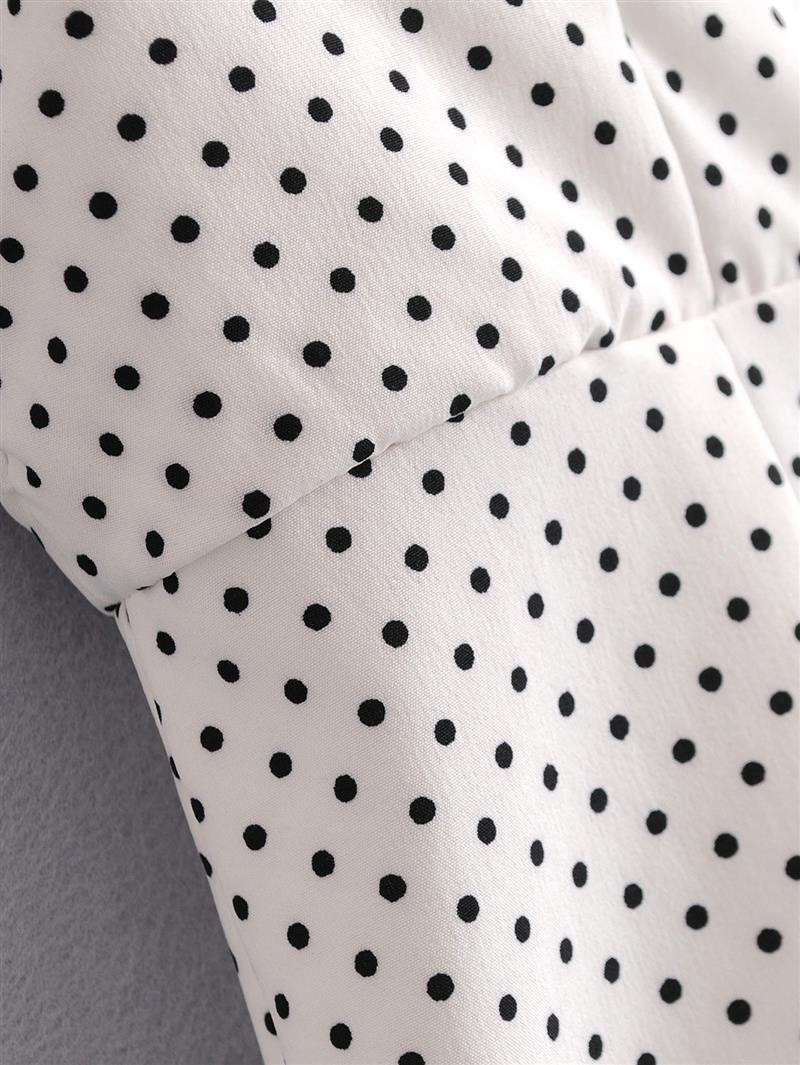 Fashion White Dots Shape Pattern Design Suspender Skirt,Long Dress