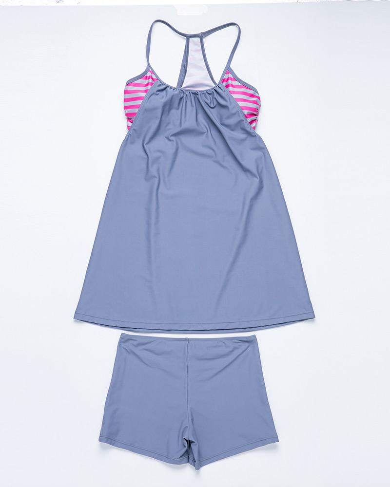 Sexy Gray Round Neckline Design Off-the-shoulder Swimwear(2pcs),Bikini Sets