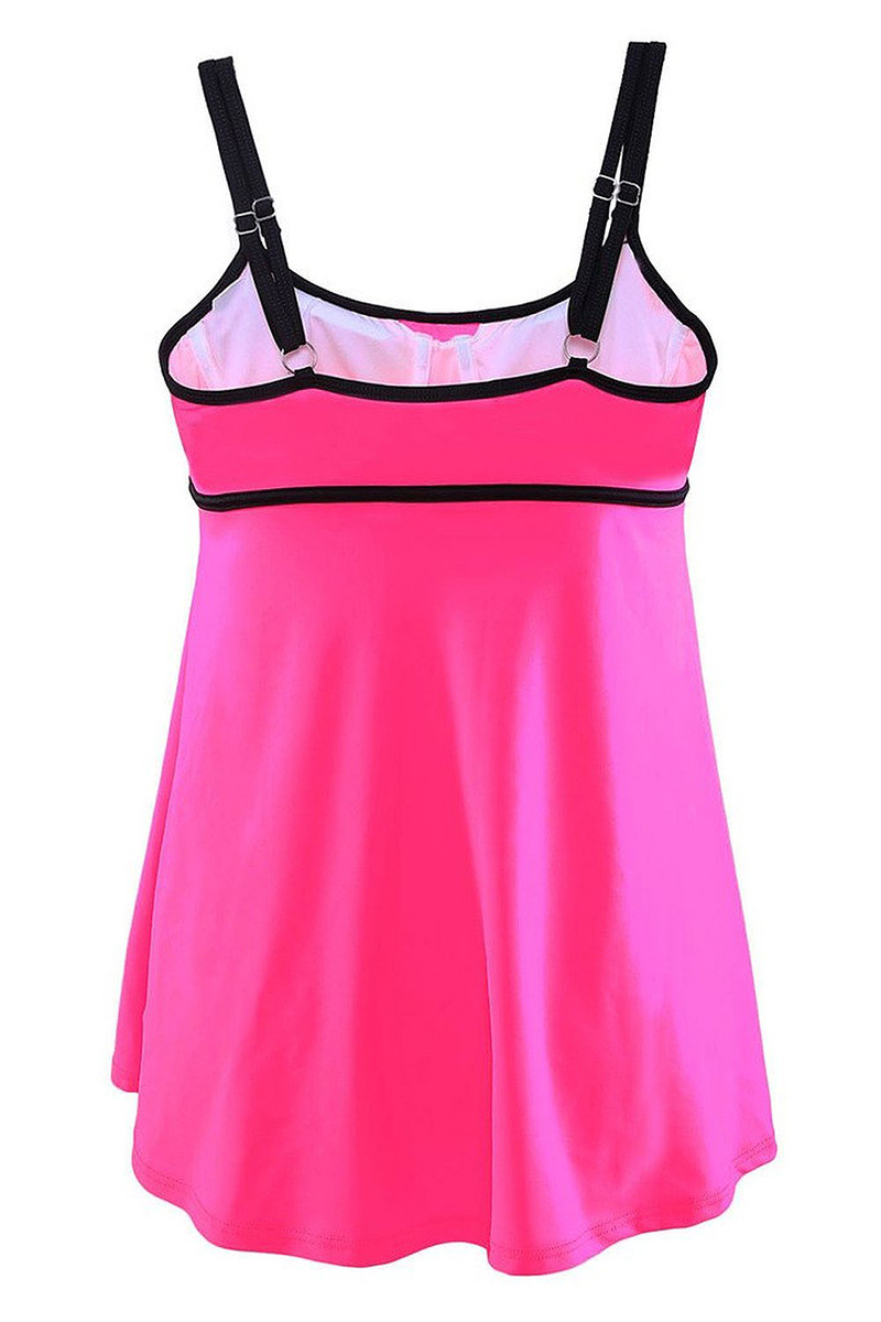 Sexy Pink Round Neckline Design Simple Swimwear,One Pieces
