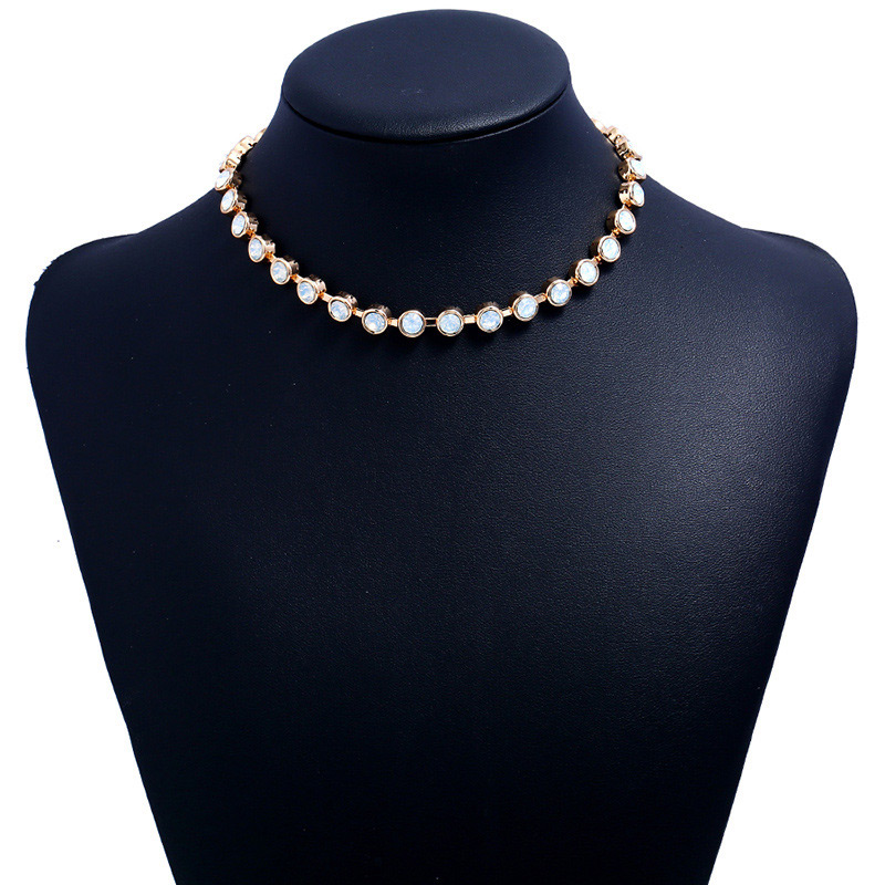 Fashion Multi-color Full Diamond Decorated Choker,Bib Necklaces