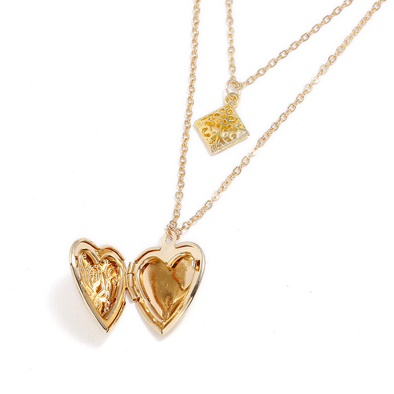 Fashion Gold Color Heart Shape Design Pure Color Necklace,Pendants