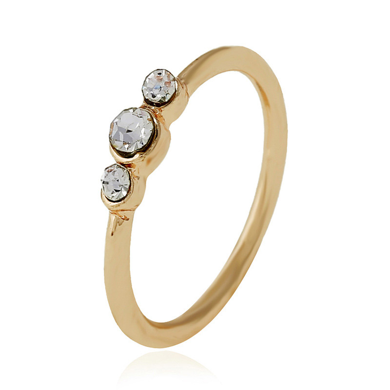 Fashion Gold Color Diamond Decorated Simple Ring,Fashion Rings