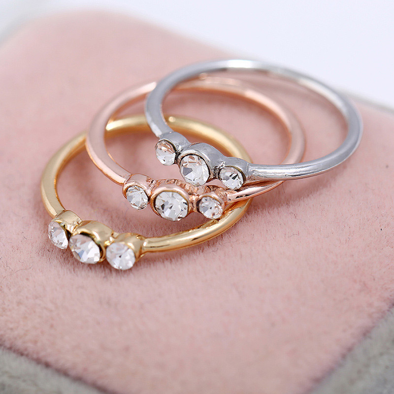 Fashion Rose Gold Diamond Decorated Simple Ring,Fashion Rings