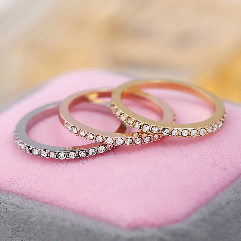 Fashion Gold Color Full Diamond Decorated Simple Ring,Fashion Rings
