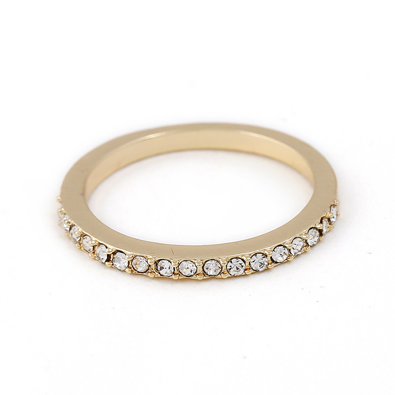 Fashion Gold Color Full Diamond Decorated Simple Ring,Fashion Rings