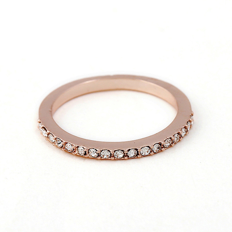 Fashion Rose Gold Full Diamond Decorated Simple Ring,Fashion Rings