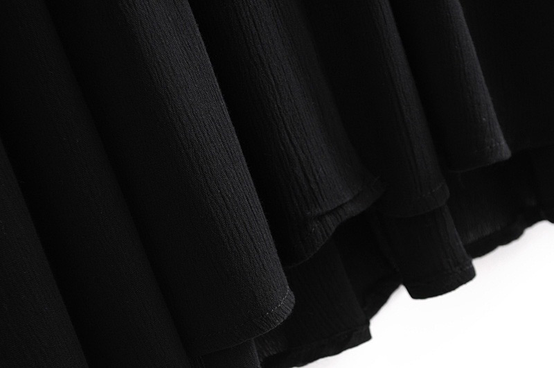 Fashion Black V Neckline Design Pure Color Dress,Long Dress
