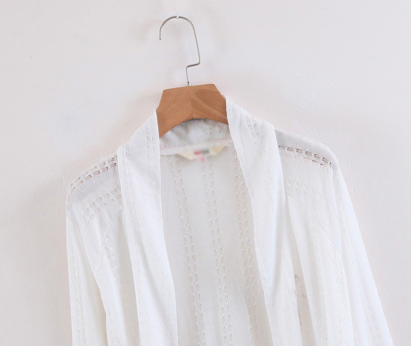 Fashion White Pure Color Decorated Simple Blouse,Sweater