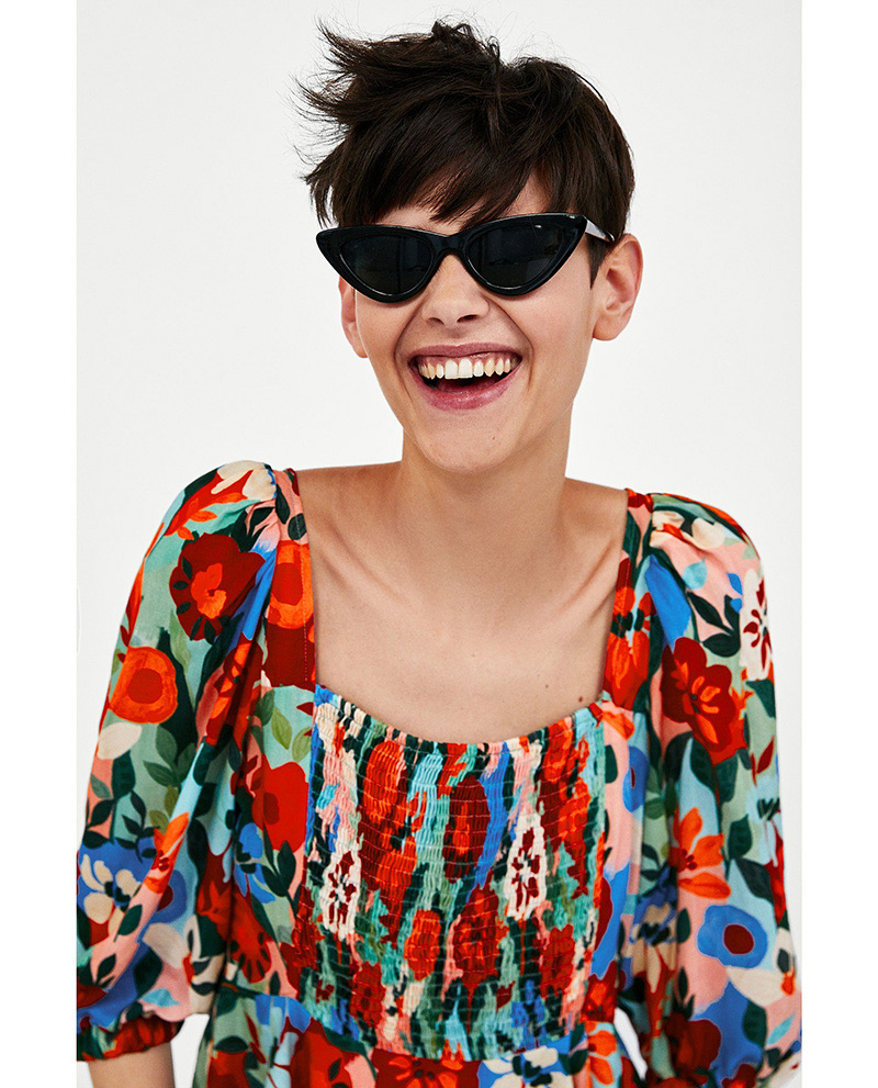 Fashion Multi-color Flower Shape Pattern Decorated Blouse,Sunscreen Shirts