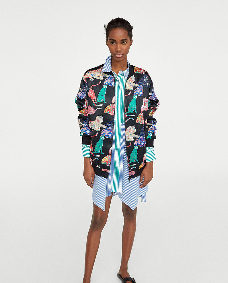 Fashion Multi-color Flower Pattern Decorated Coat,Coat-Jacket