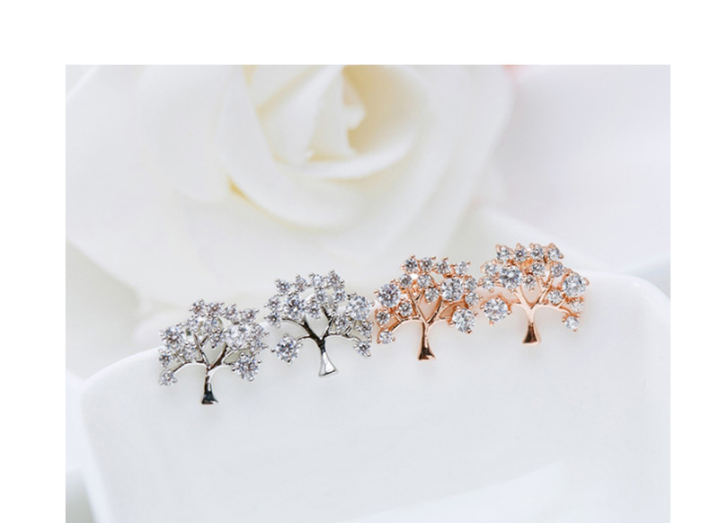Fashion Silver Color Tree Shape Decortaed Earrings,Stud Earrings