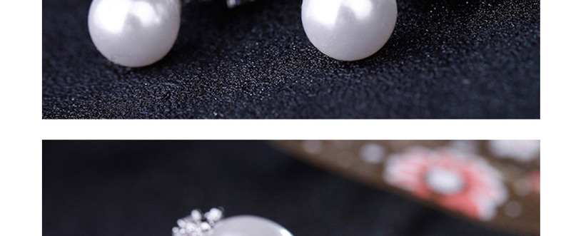 Fashion Silver Color Round Shape Decorated Lace Earrings,Earrings