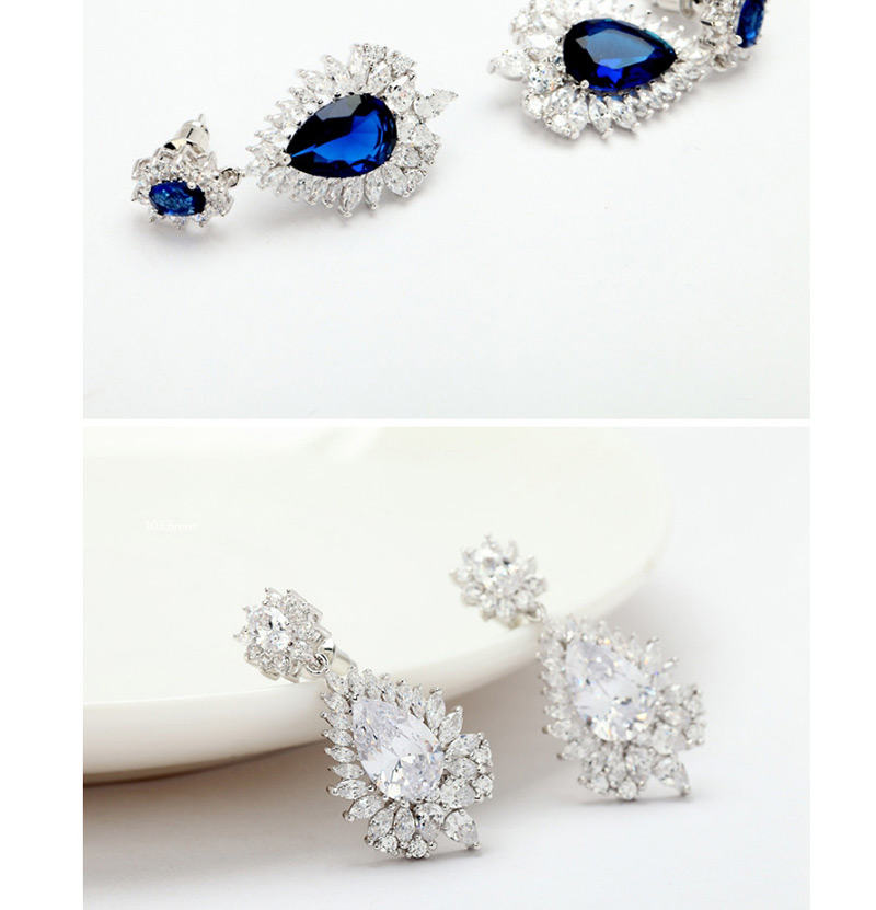 Fashion Blue Waterdrop Shape Design Simple Earrings,Stud Earrings