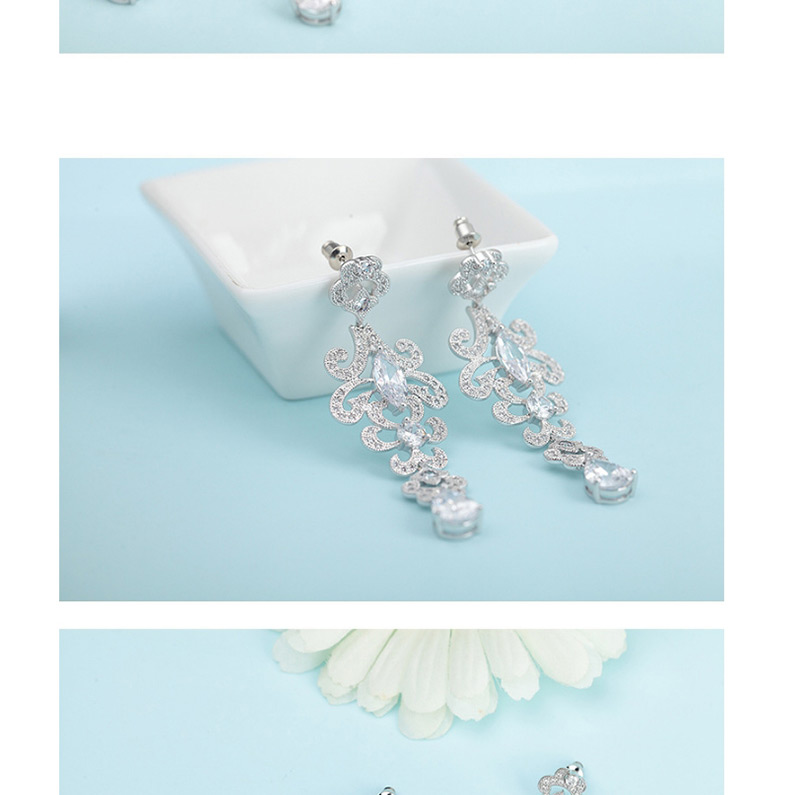 Fashion White Hollow Out Design Flower Earrings,Drop Earrings
