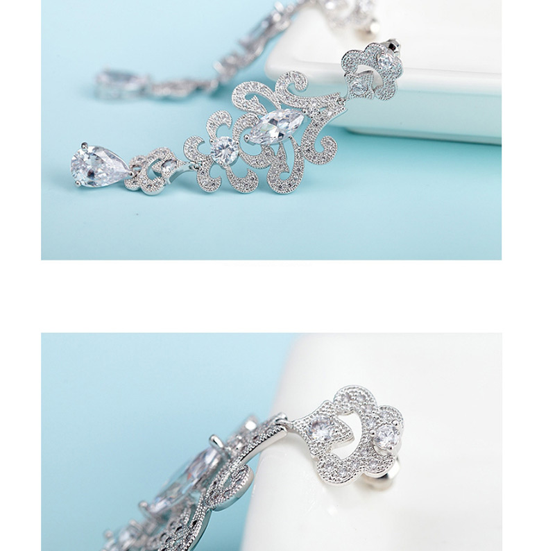 Fashion White Hollow Out Design Flower Earrings,Drop Earrings