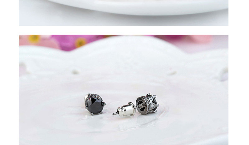 Fashion Black Round Shape Decorated Pure Color Earrings,Stud Earrings